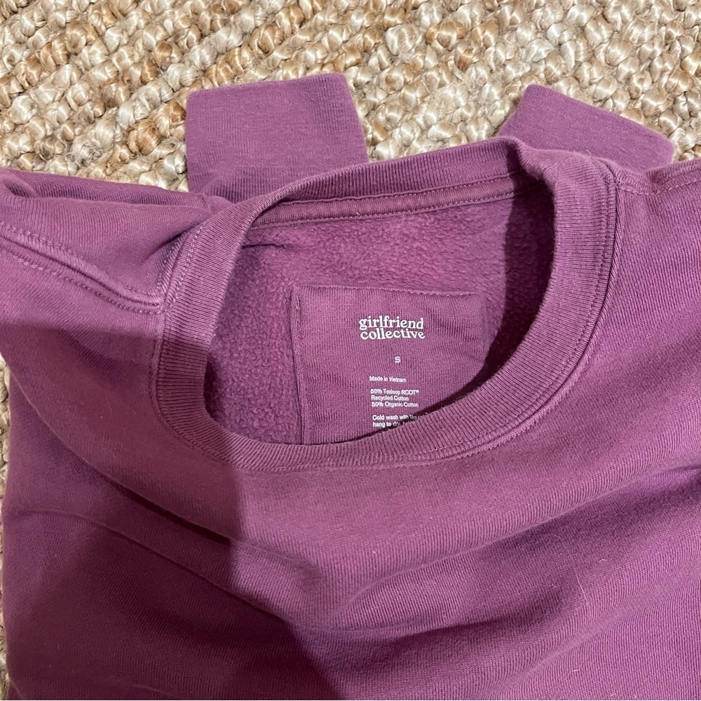 Girlfriend Collective Purple Crew Neck Sweater